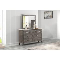 Lisbon Marble Top Dresser-Gray