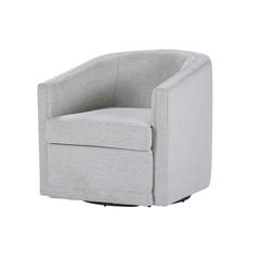 Poppy Light Gray Polyester Fabric Accent Swivel Arm Chair