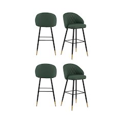 New Classic Furniture Oliver Vegan Leather Bar Chair in Green (Set of 4)