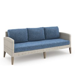 Carezza 6-Piece Wood Patio Conversation Set, Blue