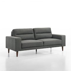 Vale Polyester Fabric Upholstered Sofa in Gray