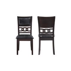 Furniture Gia Solid Wood Dining Chairs in Ebony Black (Set of 2)