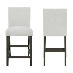 Carissa Wood Counter Chair in Stone (Set of 2)
