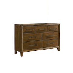 Ballard Wood 7-Drawer Dresser in Walnut Brown