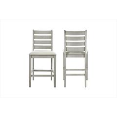 Furniture Pascal Wood Counter Chair in Driftwood (Set of 2)