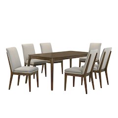 Maggie 7-Piece Wood Dining Table Set, Natural