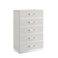 Europa Wood 5-Drawer Chest, White