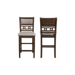 Furniture Gia Solid Wood Counter Chairs in Cherry Brown (Set of 2)