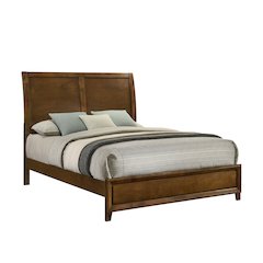 Ballard Wood Queen Panel Bed in Walnut Brown