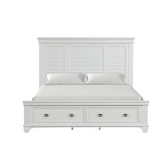 Jamestown Wood King Storage Bed, White
