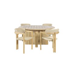 Sedona 5-Piece Wood Outdoor Dining Set in Natural