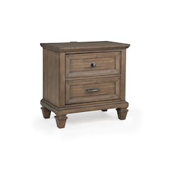 Mariana Wood 2-Drawer Nightstand, Vintage Mocha