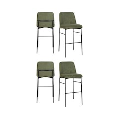 New Classic Furniture Erik Fabric Upholstered Bar Stool in Green (Set of 4)