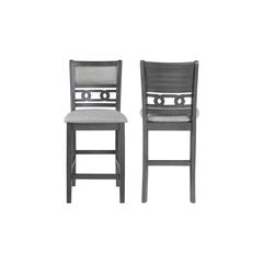 Furniture Gia Solid Wood Counter Chairs in Gray (Set of 2)