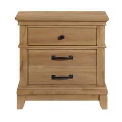 Sunstone Wood 3-Drawer Nightstand in Honey