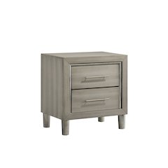 New Classic Furniture Lennox Wood Modern 2-Drawer Nightstand in Gray