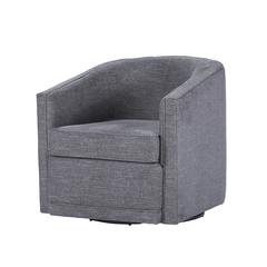 Poppy Dark Gray Polyester Fabric Accent Swivel Arm Chair