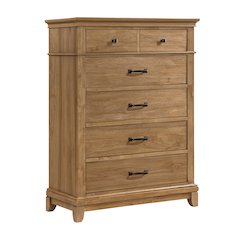 Sunstone Wood 5-Drawer Chest in Honey Brown