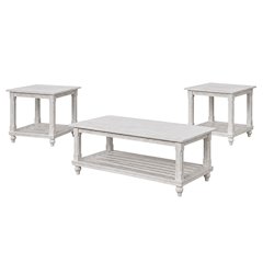 Cade 3-Piece Wood Occasional Table Set in White