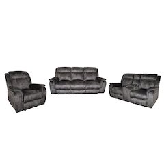 Park City 3-Piece Fabric Power Living Room Set, Slate