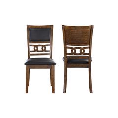 Furniture Gia Faux Leather Dining Chairs in Brown (Set of 2)