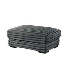Embrace 41" Fabric Ottoman, Charcoal Gray