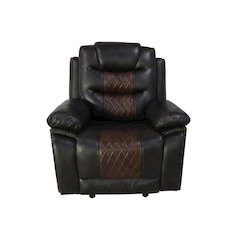 Upholstered Glider Recliner Chair with Black Legs for Nursery, Brown