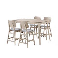 Oscar 5-piece Wood Counter Dining Set in White Ash