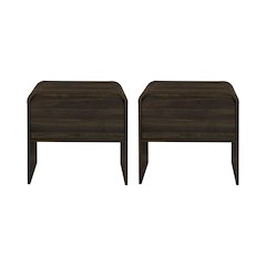 Mara 2-Piece Wood End Table/Bedside Table in Walnut