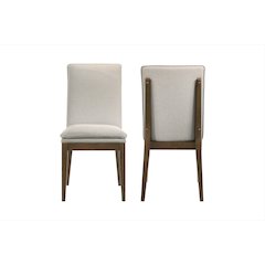 Maggie Dining Chair W/Natural Cushion-Walnut, Set of 2