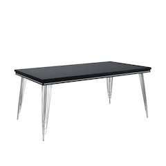 Ava Wood Rectangular Dining Table in Black