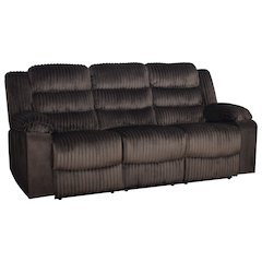 Willow Wood & Fabric Sofa with Dual Recliner in Brown