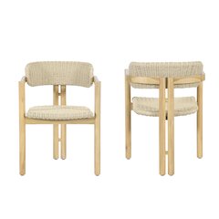 Sedona Wood Patio Dining Chair in Natural (Set of 2)
