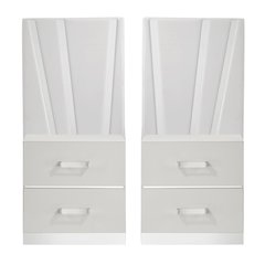 Europa Wood 2 Nightstand with Panels, White