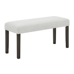 Carissa Dining Bench with Upholstered Seat in Stone