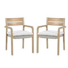 Arden Wood Patio Dining Chair in Natural (Set of 2)