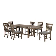 Harrisburg 7-Piece Wood Dining Set, Walnut