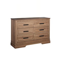 Coventry Hall Wood 6-Drawer Dresser in Pecan