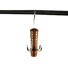 Home Essential swivel belt hanger bar in walnut finish.