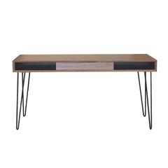 Marcus Desk, oak veneer table top with metal legs