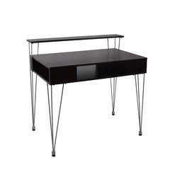 Marcus Jr. Desk with one large compartment and a raised hutch, metal legs