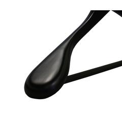 Libra Wide Shoulder Suit Hanger w/PVC Ribbed Bar Midnight Black Finish, 12 pcs/case