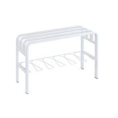 Horizon Entryway Bench with White Powder Coating on Sandblast Metal Tube