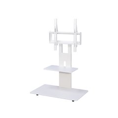 TV Stand with Mount with Two Shelves, Adjustable, in White