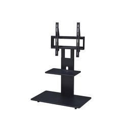 TV Stand with Mount with Two Shelves, Adjustable, in Black