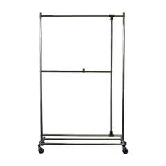 Adjustable garment rack, chrome finish with casters