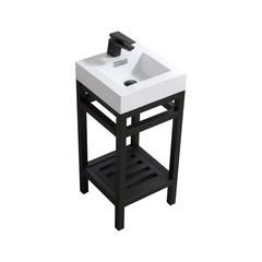 Cisco 16" Stainless Steel Console with Acrylic Sink - Matt Black