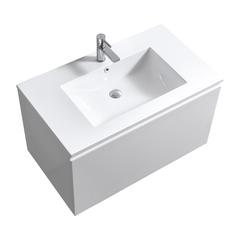 Balli 36'' Wall Mount Modern Bathroom Vanity in Gloss White Finish