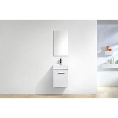 Bliss 16" High Gloss White Wall Mount Modern Bathroom Vanity