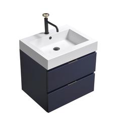 Bliss 24" Blue  Wall Mount Modern Bathroom Vanity